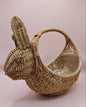 Vintage Wicker Bunny Basket – Handwoven Animal-Shaped Easter or Display Basket 10.5x5.5x8.25