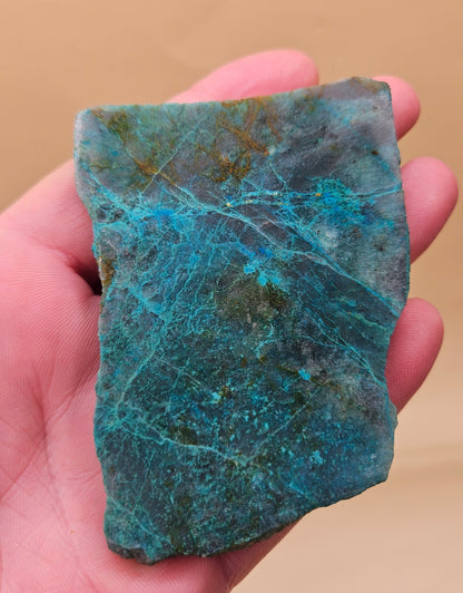 Chrysocolla & Malachite Slab – Teal & Green Copper Mineral – 57g Specimen