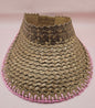 Natural Woven Palm Leaf Visor – Black, Pink, Yellow, or Cream Stitched Trim | Straw Sun Hat