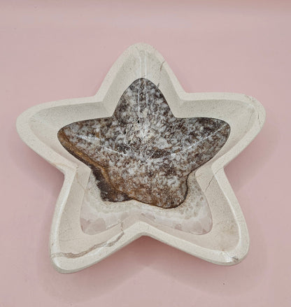 Onyx Star Dish – Dark Polished Stone Bowl 6.25"