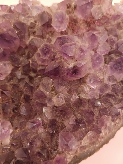 Natural Amethyst Cluster Crystal – Raw Purple Quartz Geode (4.7x3.5x1.8")