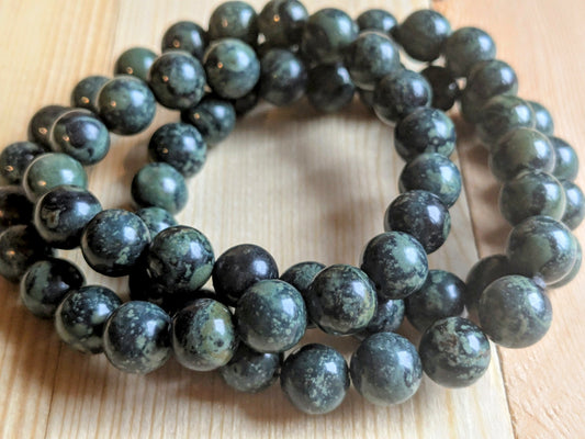 Kambaba Jasper Beaded Stretch Bracelets