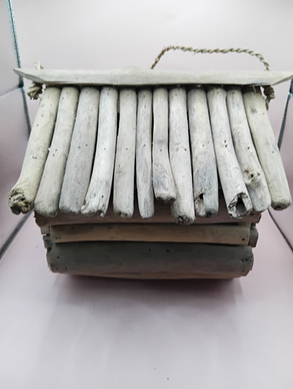 Handcrafted Driftwood Birdhouses – Single & Double Variants – Coastal Rustic Decor