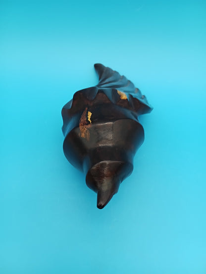 Ironwood Carved Conch Shell – 6.5" Coastal Decor Accent