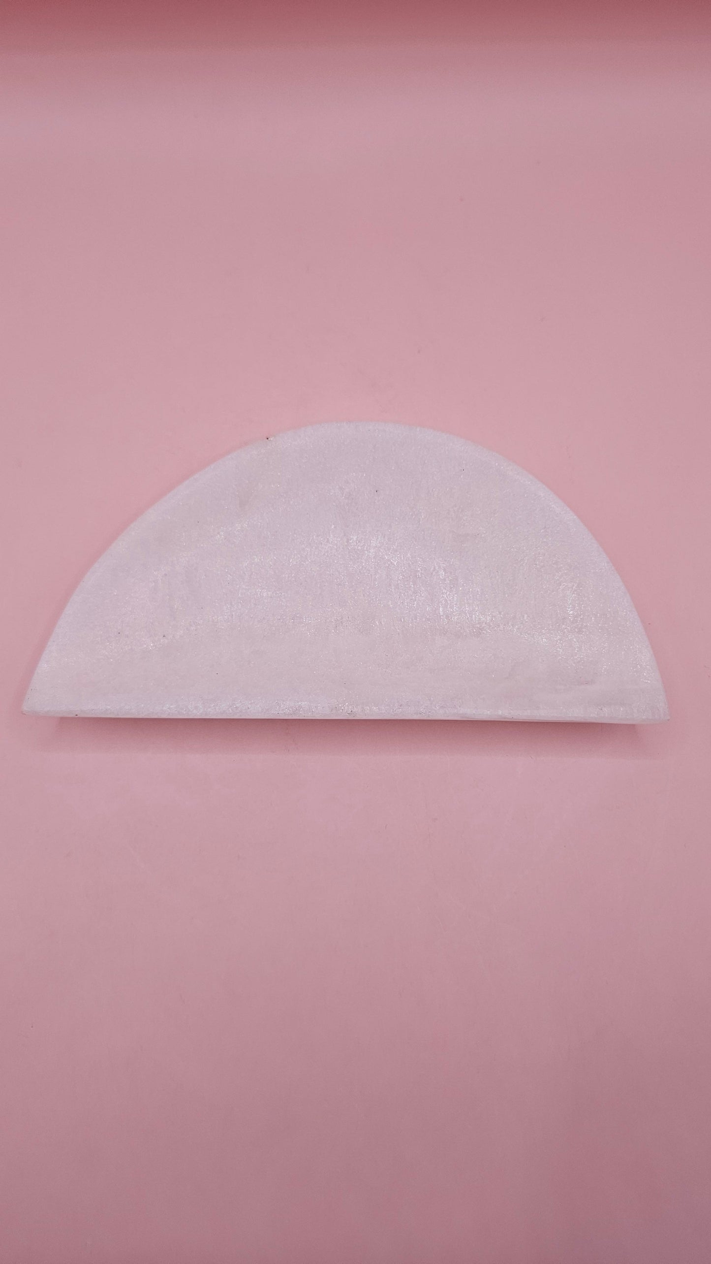 White Onyx Crescent Shallow Bowl – 5.7" Carved Stone Dish