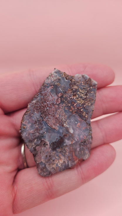 Moss Agate Slab – Stormy Swirls in Earth-Toned Hues-18 grams