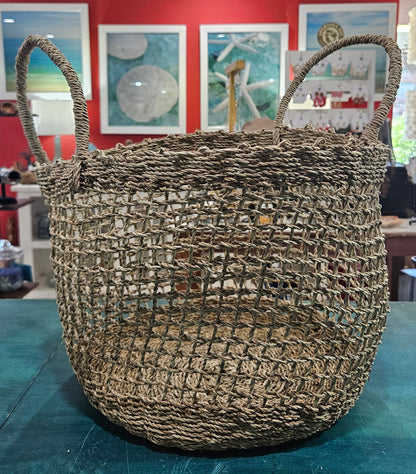 Handwoven Natural Seagrass Market Basket – Small & Large Storage Options