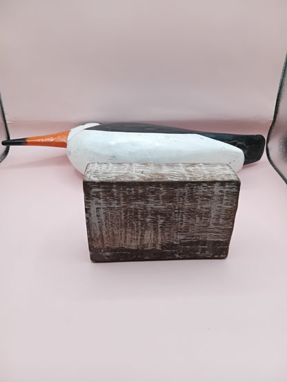 Wood Skimmer Bird Sculpture – Coastal Decor Accent