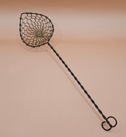 Vintage Brass Wire Mesh Skimmer Spoon – Teardrop or Round – 9.25" / 9.5