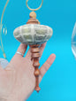 Real Sea Urchin Ornament with Hand-Turned Wood Finial – 3 Variants