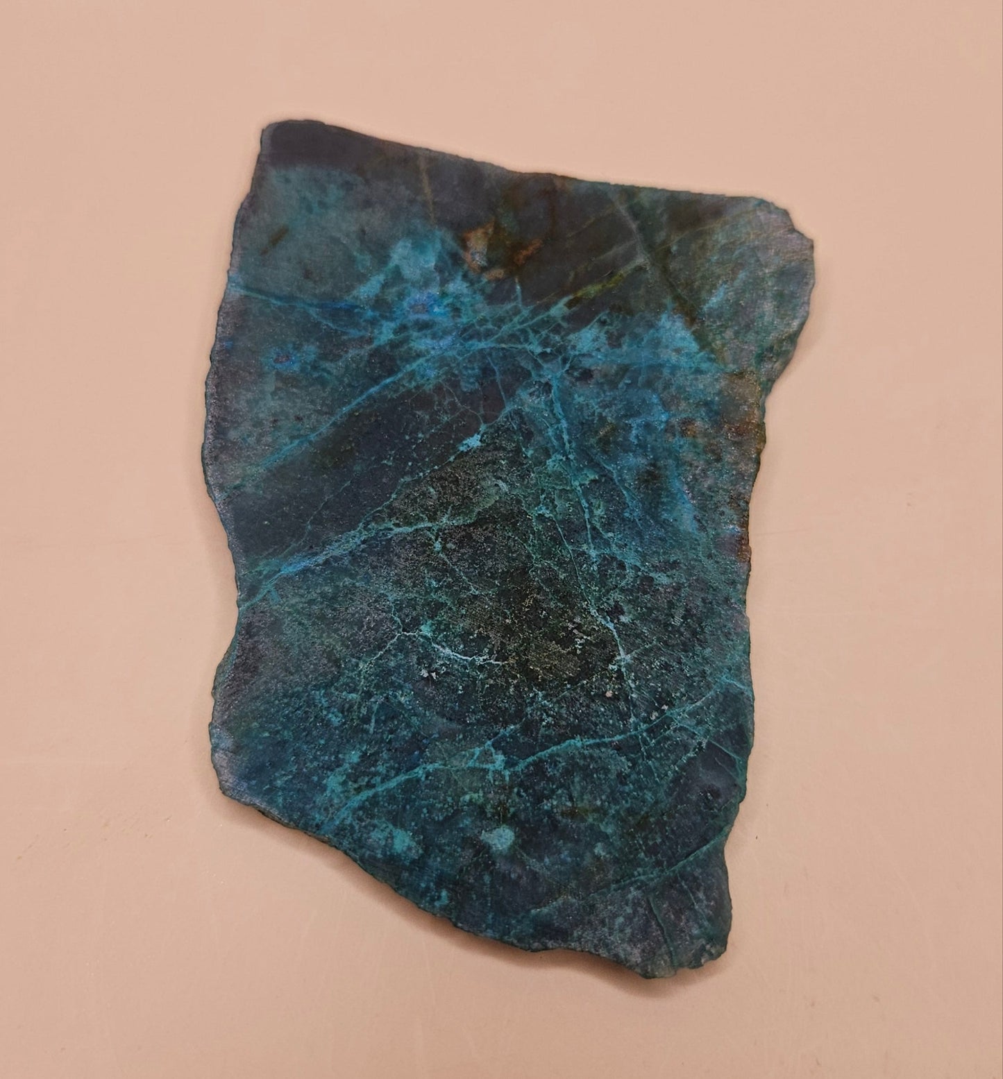 Chrysocolla & Malachite Slab – Teal & Green Copper Mineral – 57g Specimen