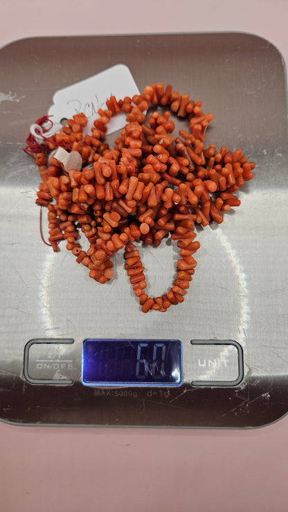 Mediterranean Red Coral Beads – 60g Strand for Jewelry Making