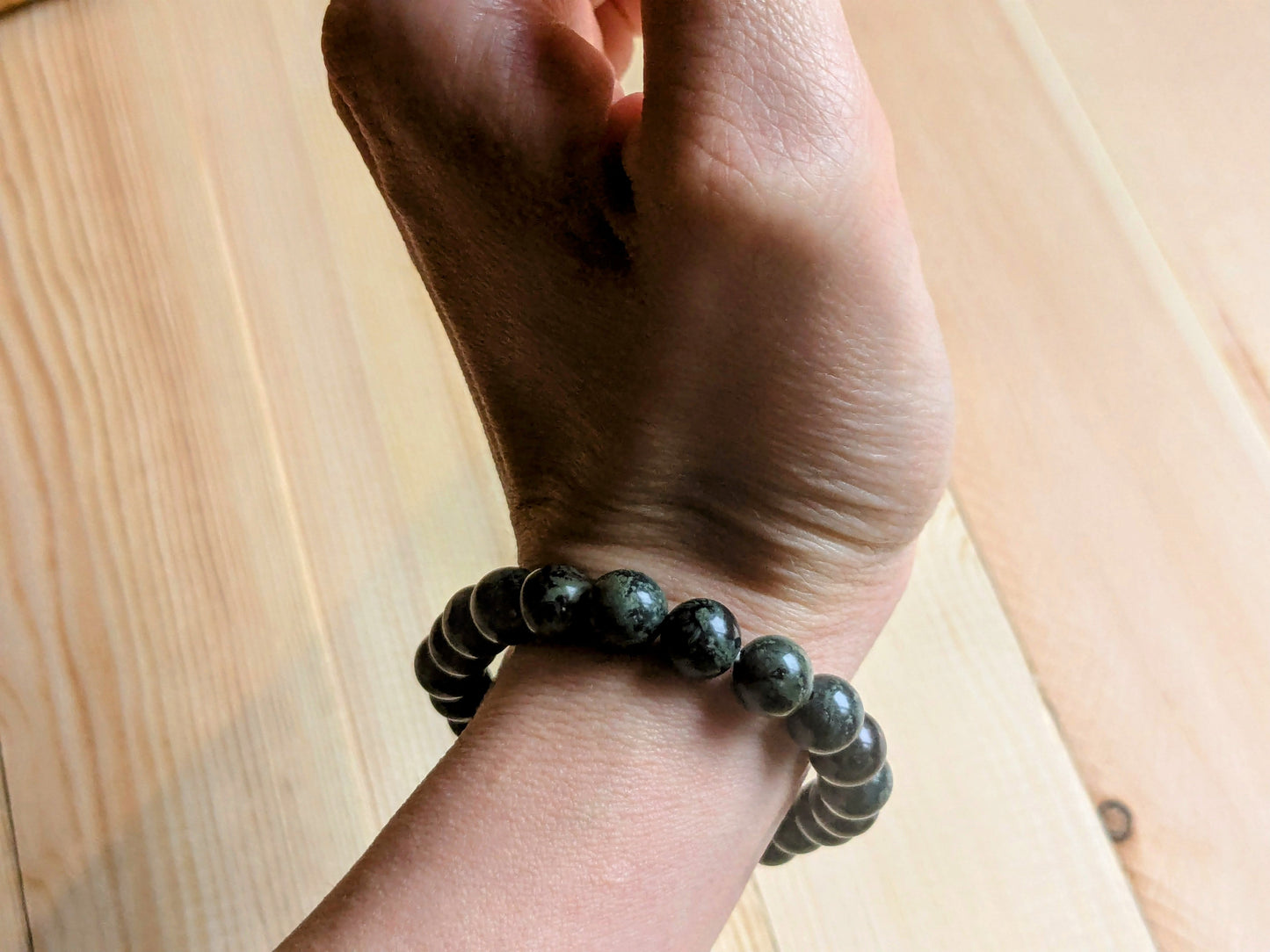 Kambaba Jasper Beaded Stretch Bracelets