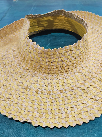 Open-Top Wide Brim Palm Leaf Sun Hat – Handmade Straw Hat in 7 Colors | 17" Total Width | Breezy Summer Shade Hat