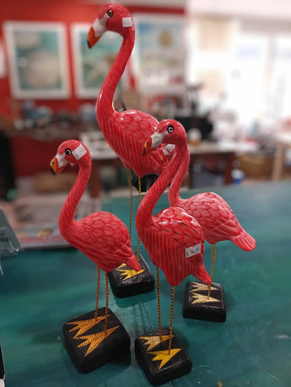 Pink Flamingo Bird Sculptures – Coastal Home Decor