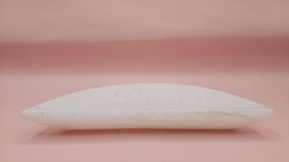 White Onyx Crescent Shallow Bowl – 5.7" Carved Stone Dish