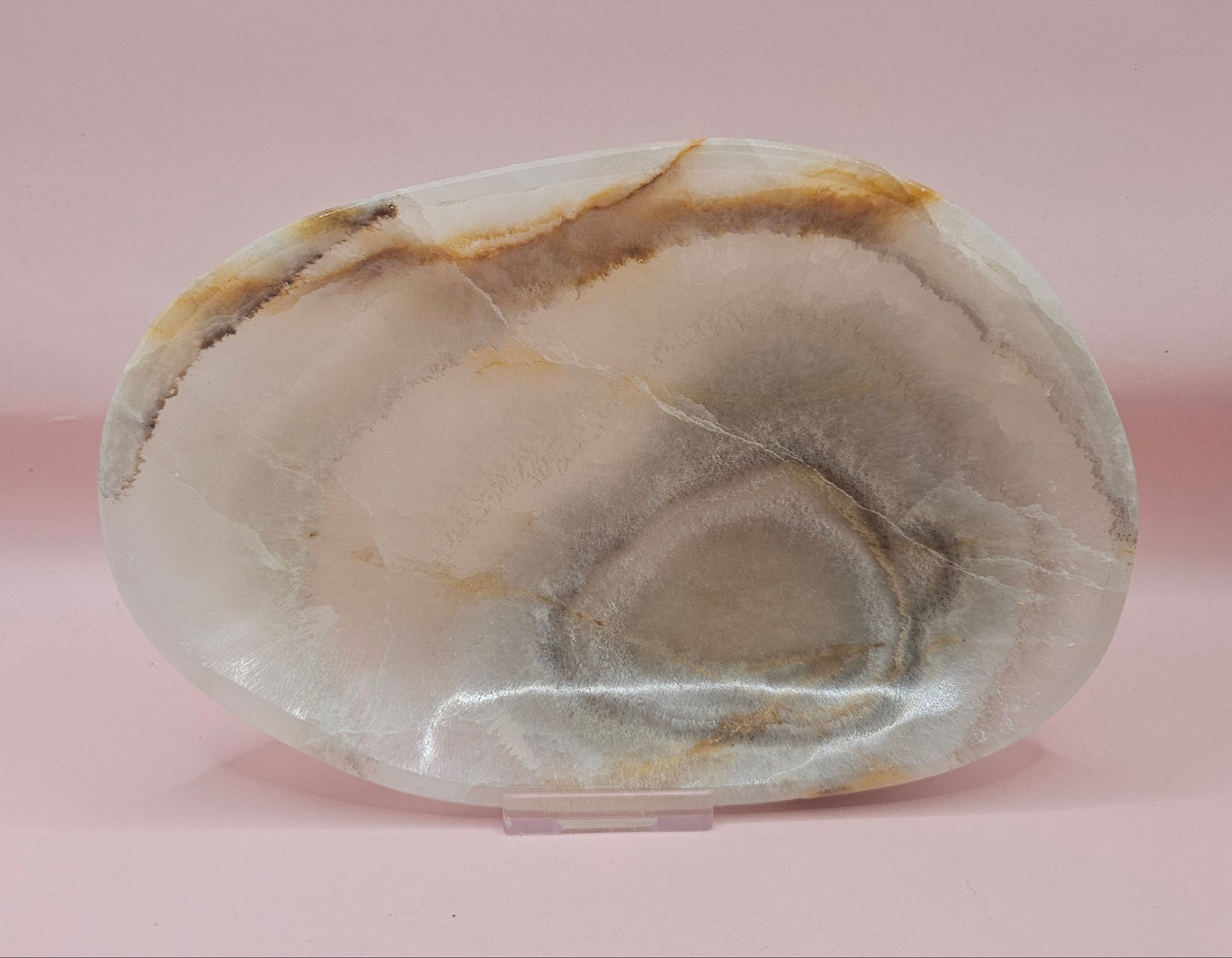 Polished Onyx Dish – Oval Stone Tray 7.5x5"