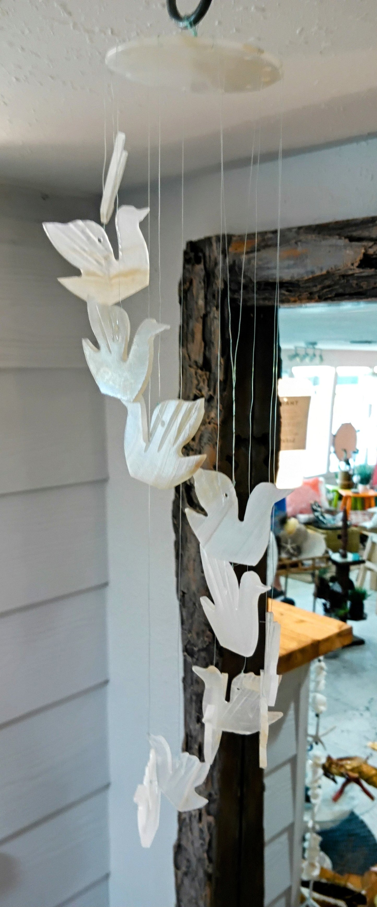 Hand-Carved Onyx Bird Wind Chime – 17” Hanging Mobile