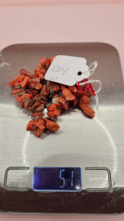 Mediterranean Red Coral Beads – 51g Natural Chunk Strand for Jewelry Making, 20"