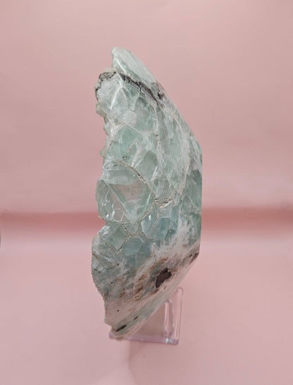 Carved Fluorite Bowl – Polished Gemstone Display Dish – 10.25"