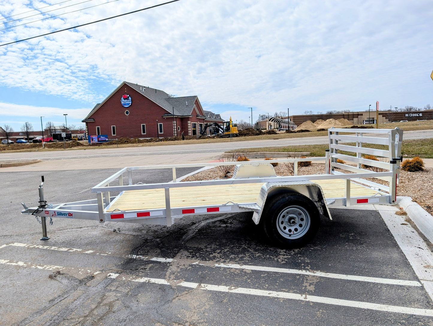 Silver Ox 6x12 Single Axle Aluminum Utility Trailer with Bi Fold Gate