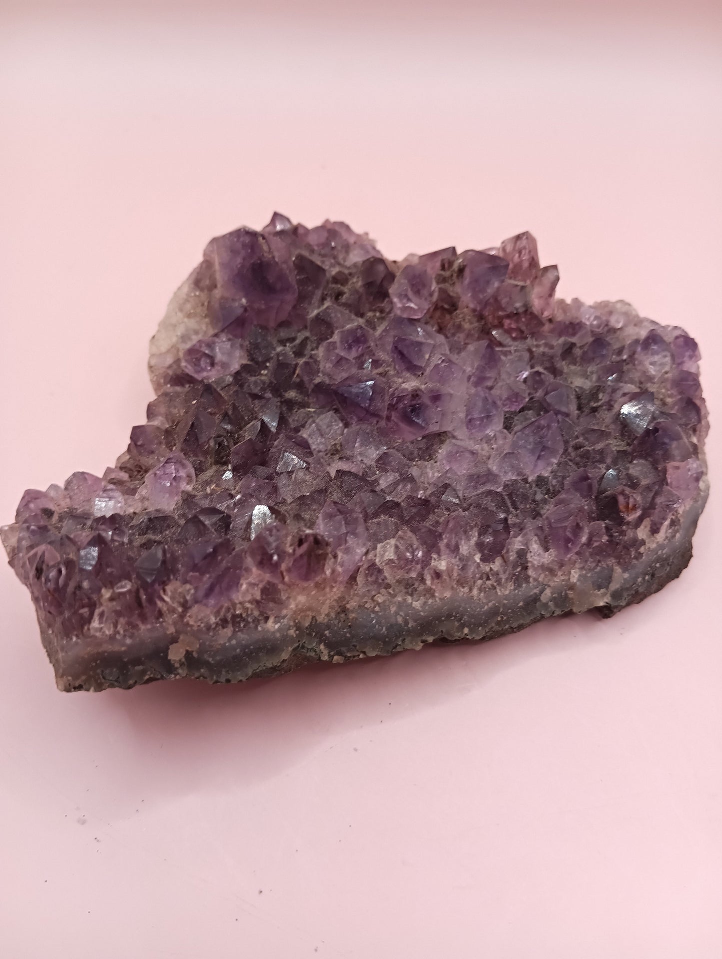 Natural Amethyst Cluster Crystal – Raw Purple Quartz Geode (4.7x3.5x1.8")