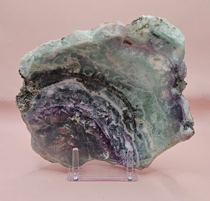 Carved Fluorite Bowl – Polished Gemstone Display Dish – 8"
