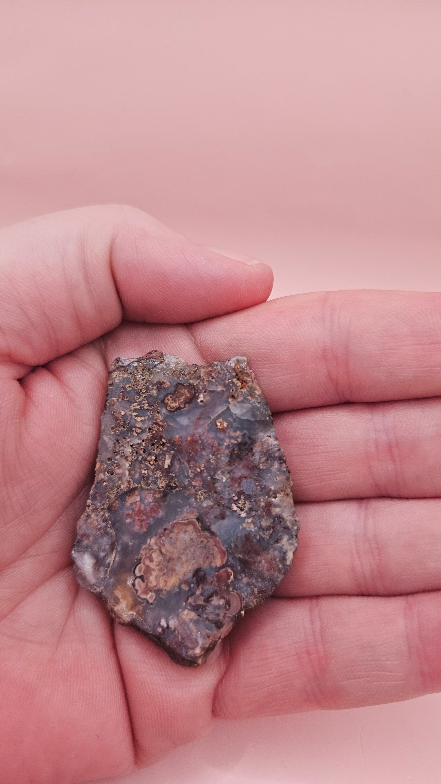 Moss Agate Slab – Stormy Swirls in Earth-Toned Hues-18 grams