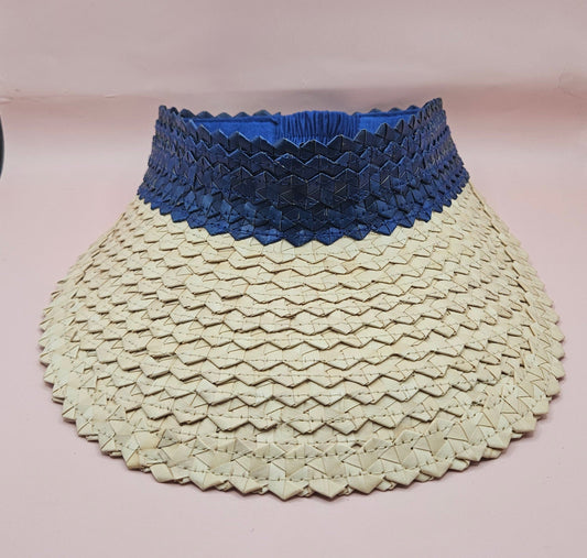 Palm Leaf Visor – Colorful Summer Straw Hat with Elastic Band | Lightweight Sun Protection