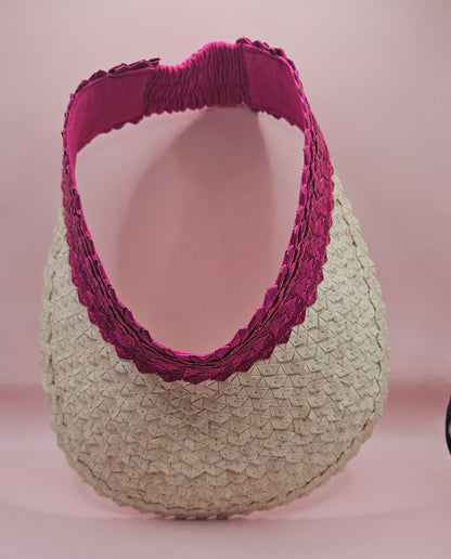 Palm Leaf Visor – Colorful Summer Straw Hat with Elastic Band | Lightweight Sun Protection