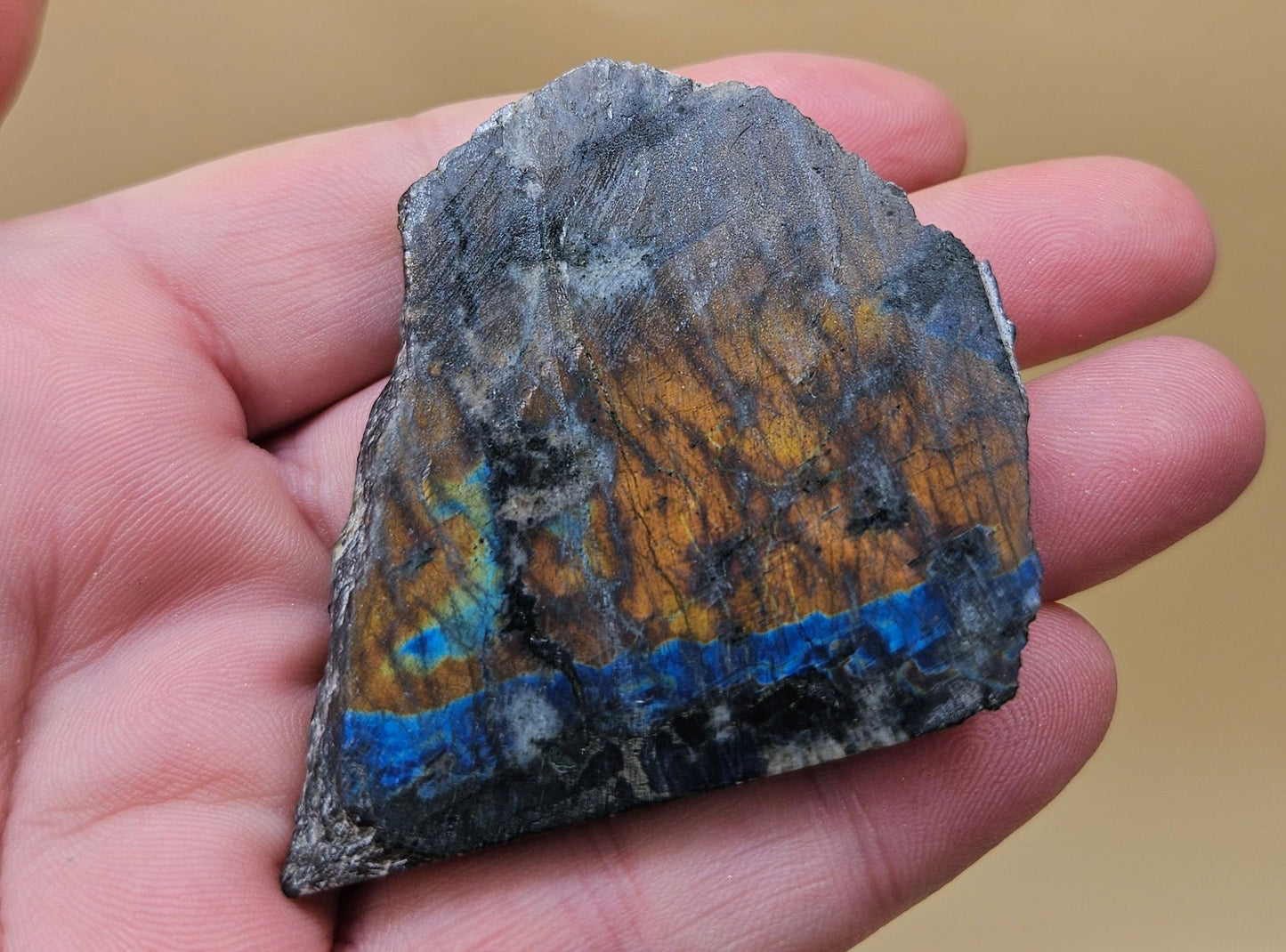 Red Spectrolite Slab from Finland – Rare Flashing Labradorite – 36g Collector’s Piece