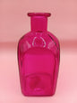 Vintage Square Glass Bottles  – Available in Clear, Green, Pink, Red, Blue, Teal – 5.5" Tall