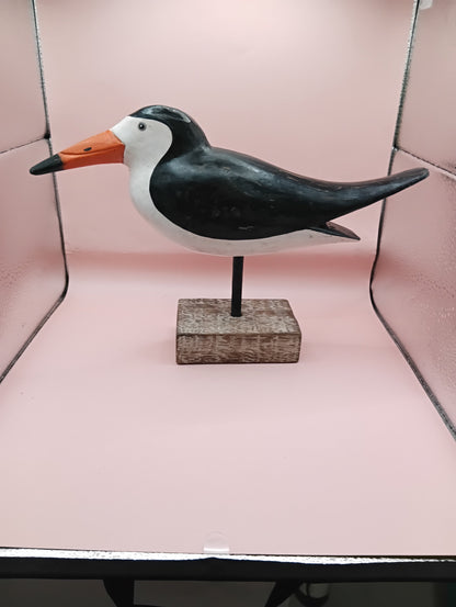 Wood Skimmer Bird Sculpture – Coastal Decor Accent