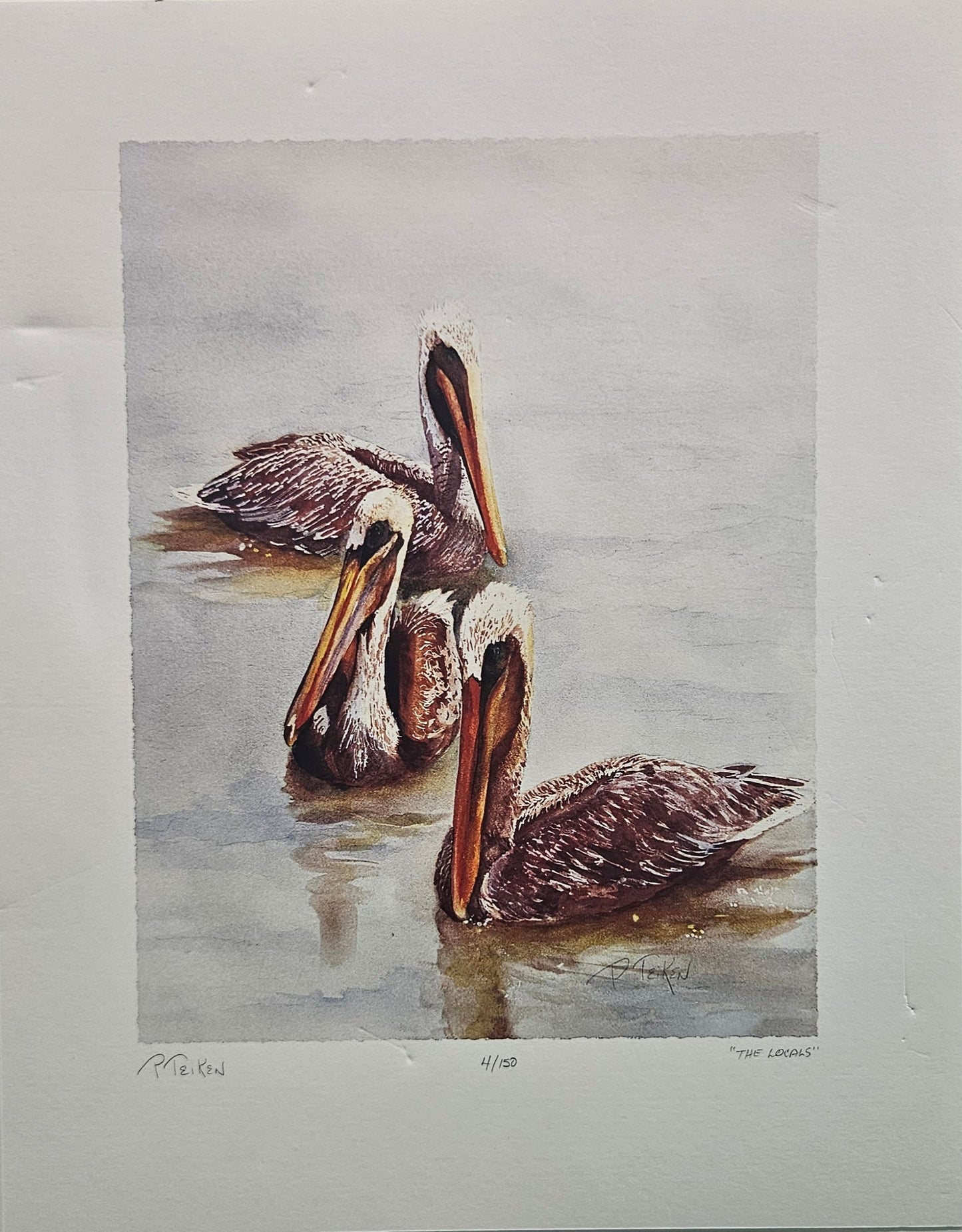 “The Locals” by Patsy Teiken – Signed Limited Edition Pelican Giclée Print (#4/150)