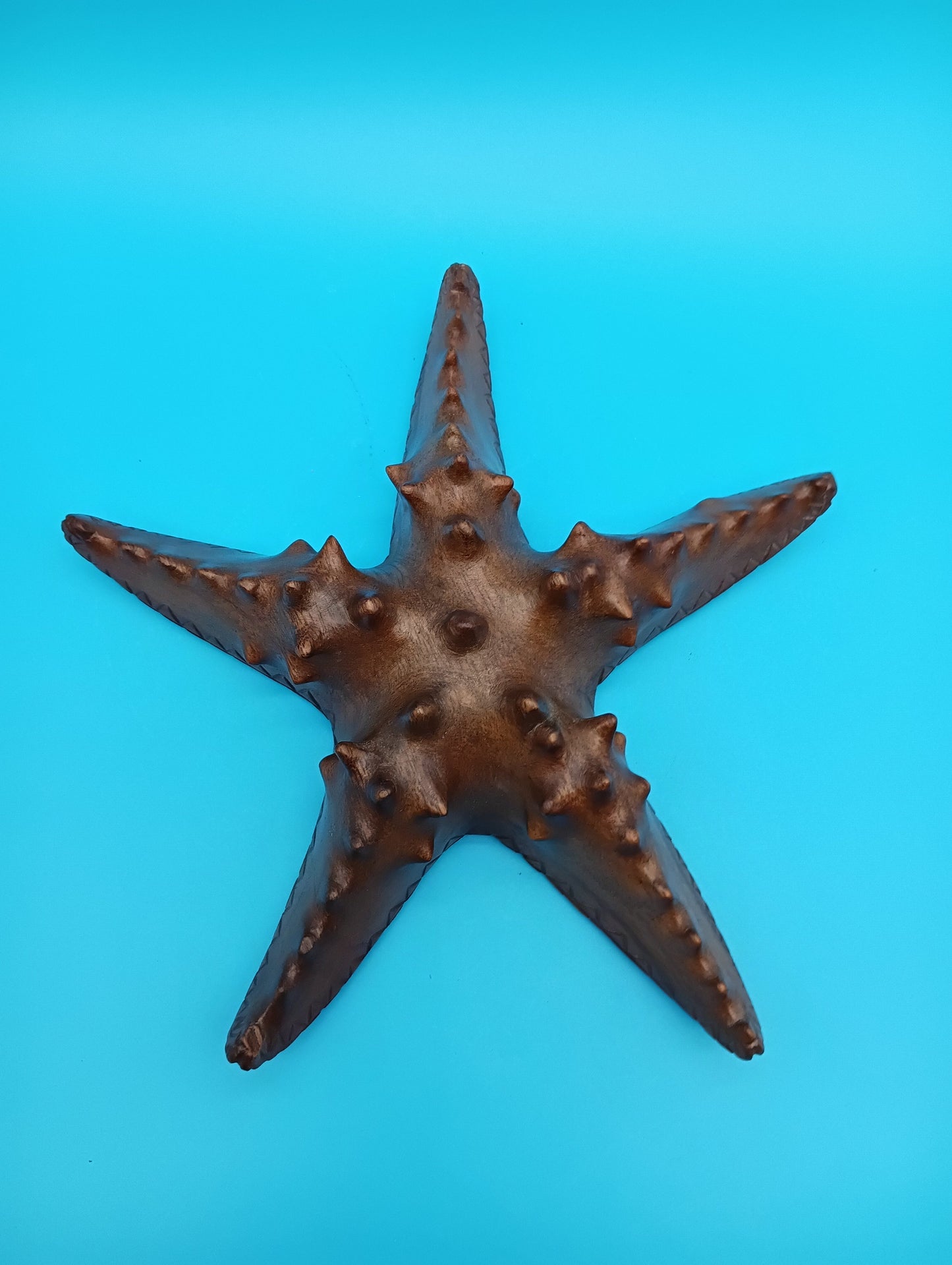 Hand Carved Wooden Starfish – Coastal Decor Accent 9–10"