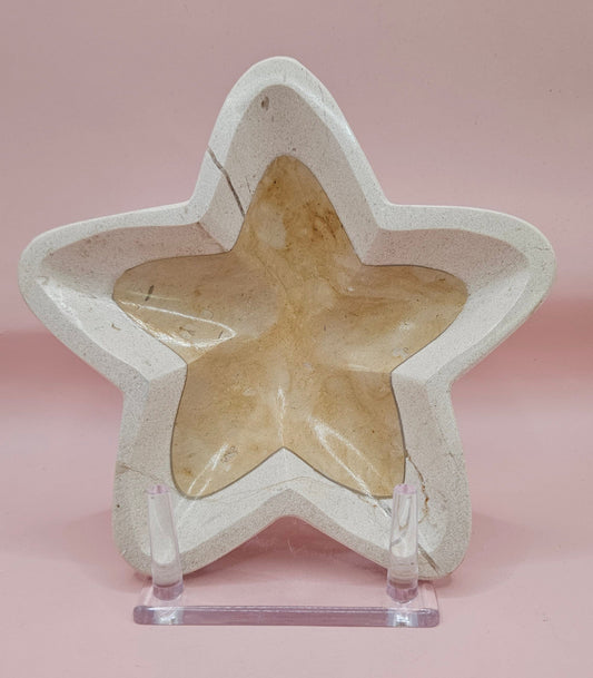 Onyx Star Dish – Polished Natural Stone Bowl 6.25"