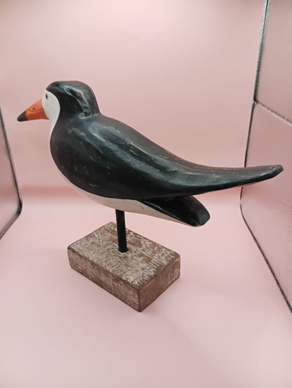 Wood Skimmer Bird Sculpture – Coastal Decor Accent