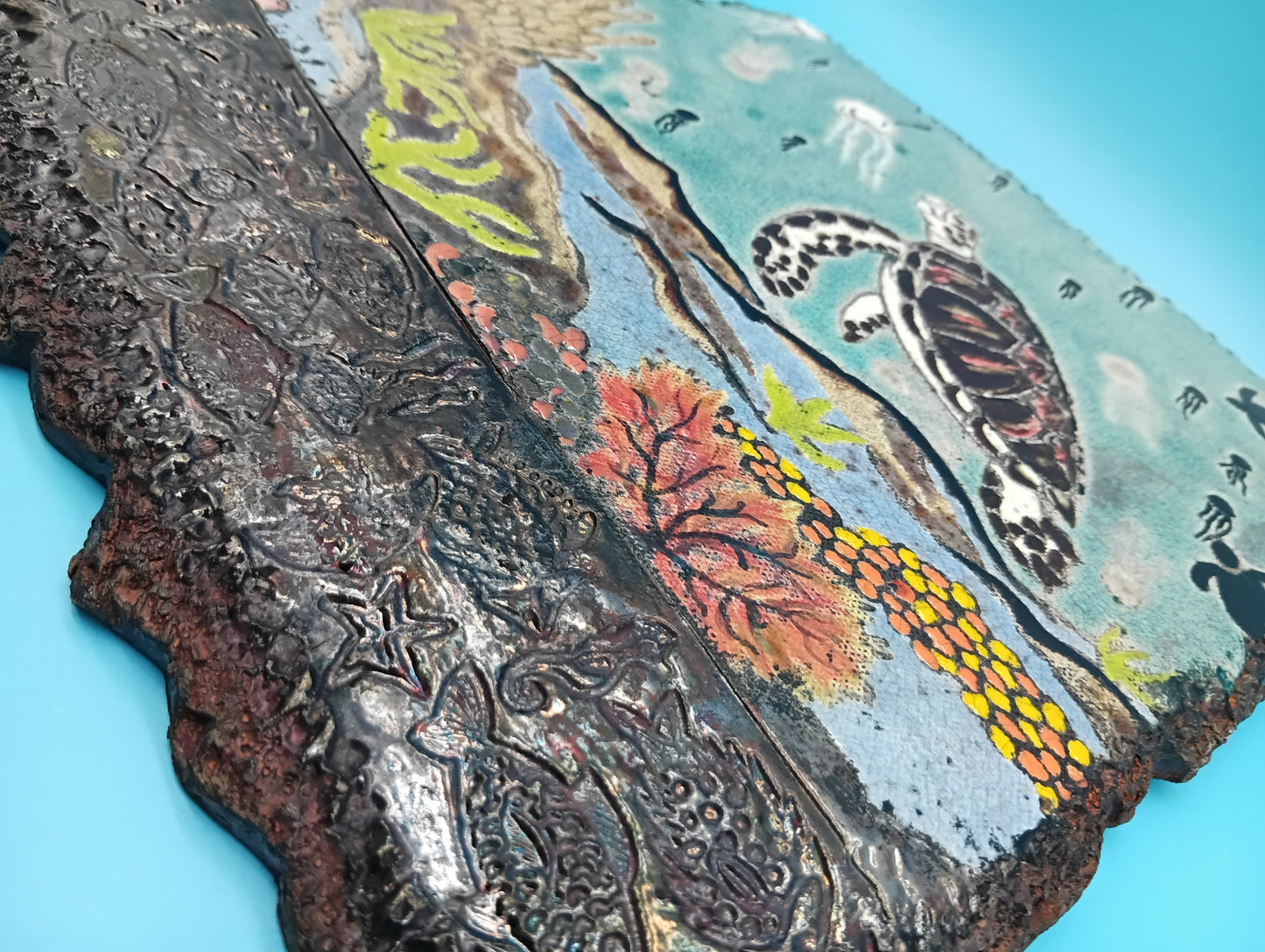 Handmade Raku Fired Sea Turtle Wall Art – Bobbie McCrea North Shore Potter