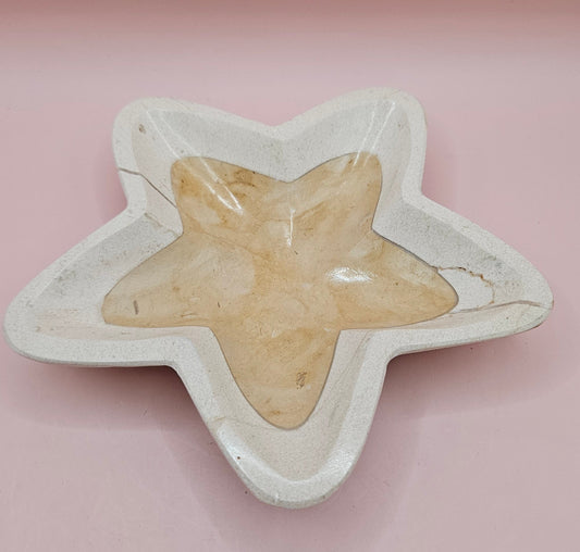 Onyx Star Dish – Polished Natural Stone Bowl 6.25"
