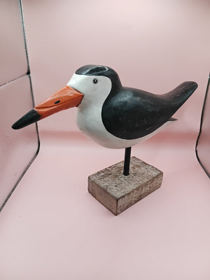 Wood Skimmer Bird Sculpture – Coastal Decor Accent