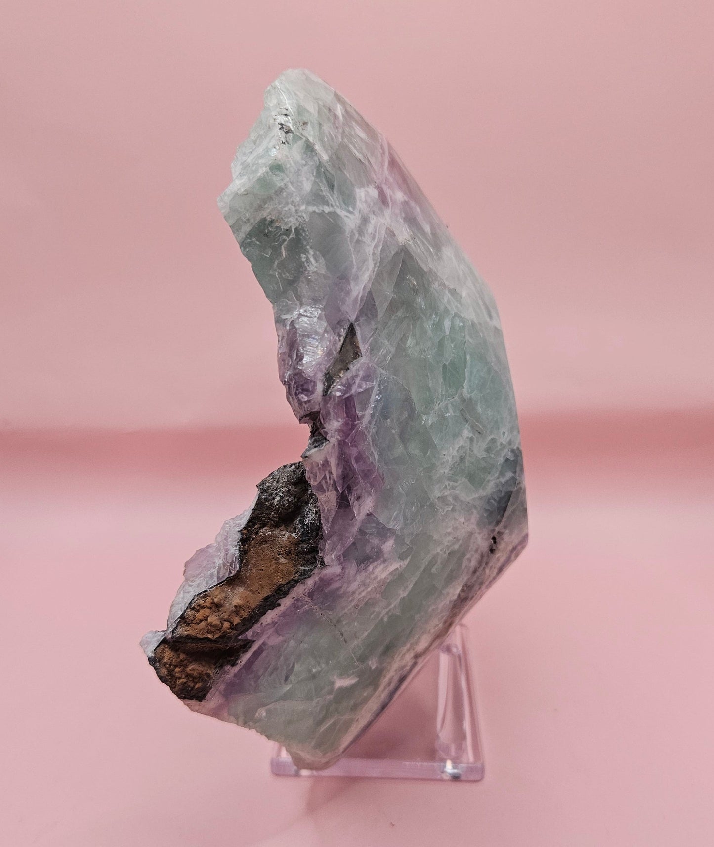 Carved Fluorite Bowl – Polished Gemstone Display Dish – 8"