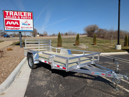 Silver Ox 6x12 Single Axle Aluminum Utility Trailer with Bi Fold Gate