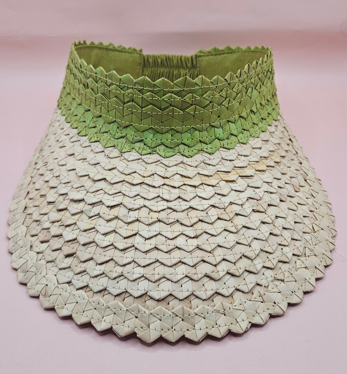 Palm Leaf Visor – Colorful Summer Straw Hat with Elastic Band | Lightweight Sun Protection