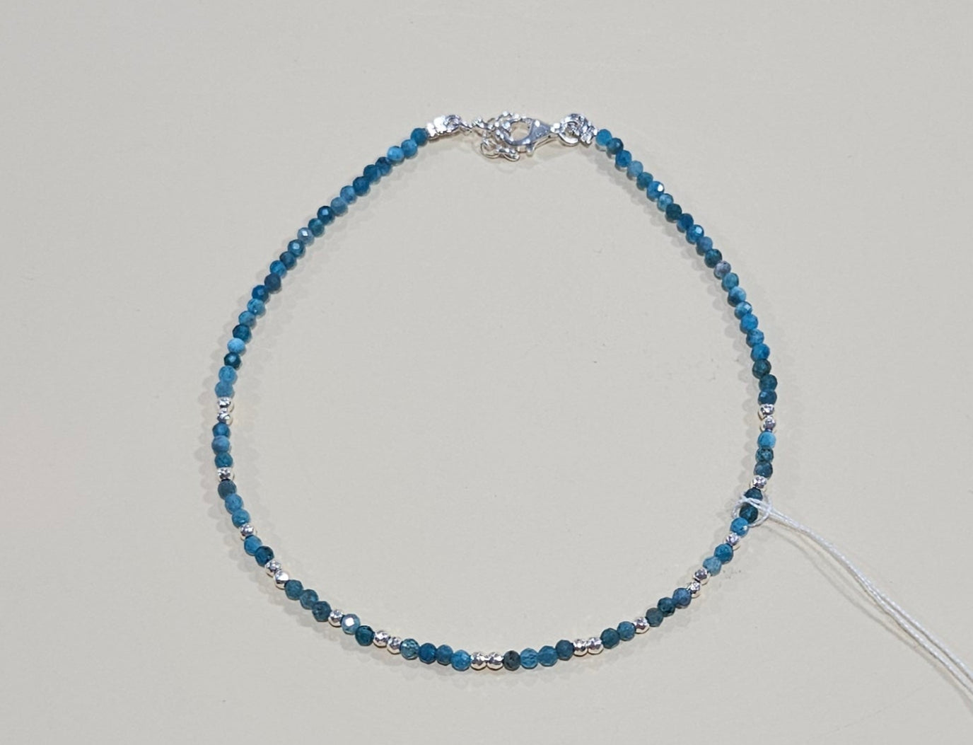 Natural Gemstone Anklet with Sterling Silver – Customizable with Charm Option