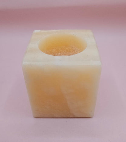 Natural Onyx Square Candle Holder – 2.4x2.4"
