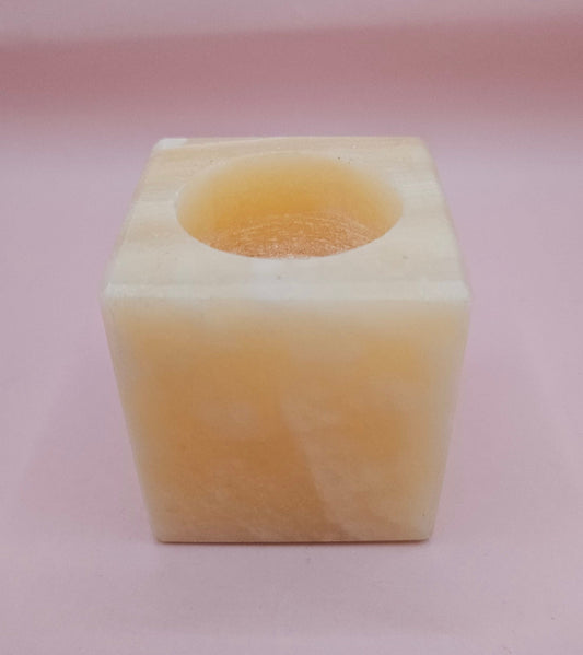 Natural Onyx Square Candle Holder – 2.4x2.4"