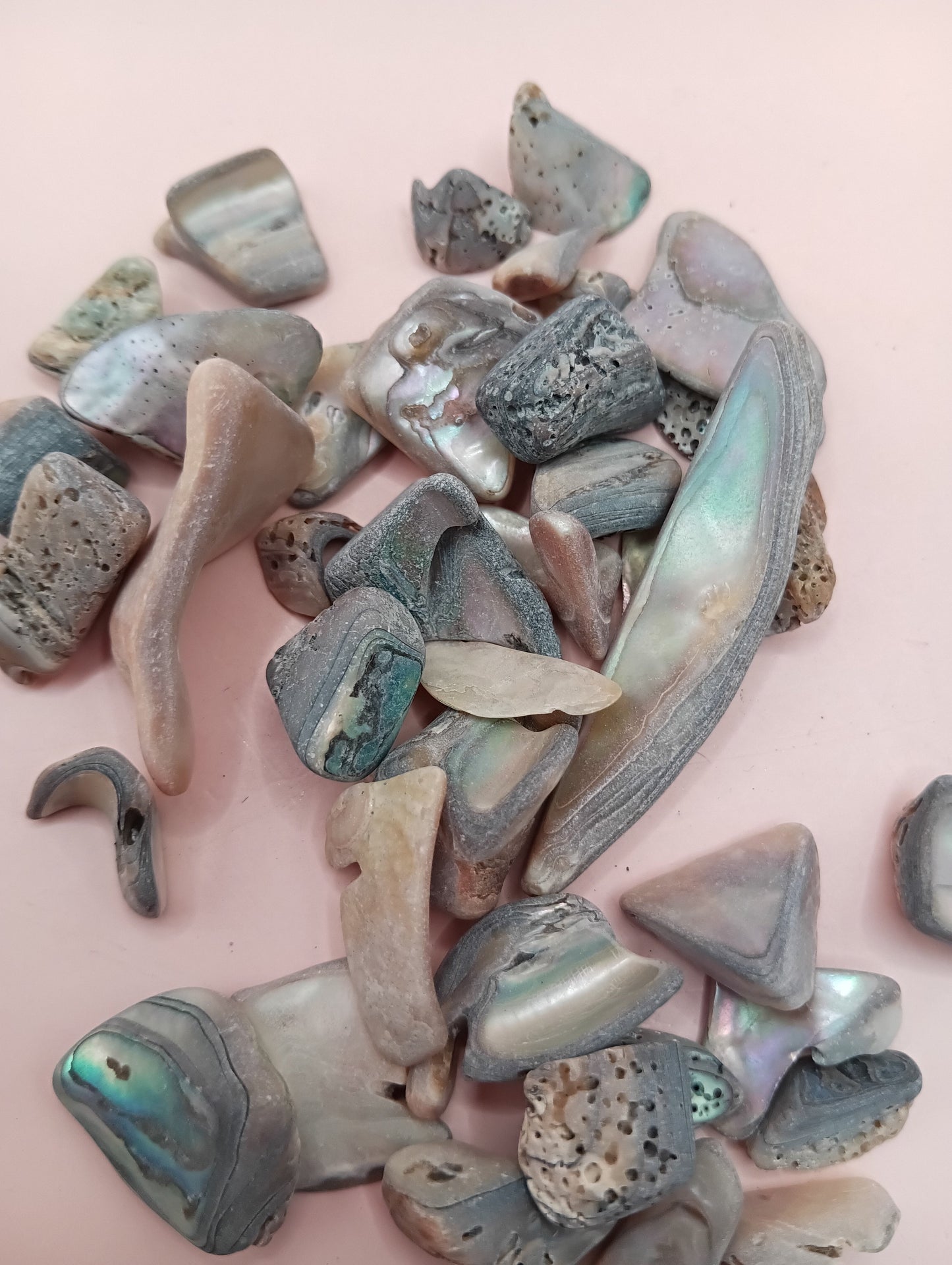 Tumbled Abalone Shell Pieces – Polished Natural Shell Chips for Crafts, Decor & Jewelry (Small)
