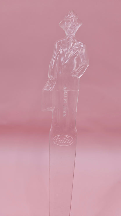 Vintage Fuller Brush Man Clear Plastic Letter Opener