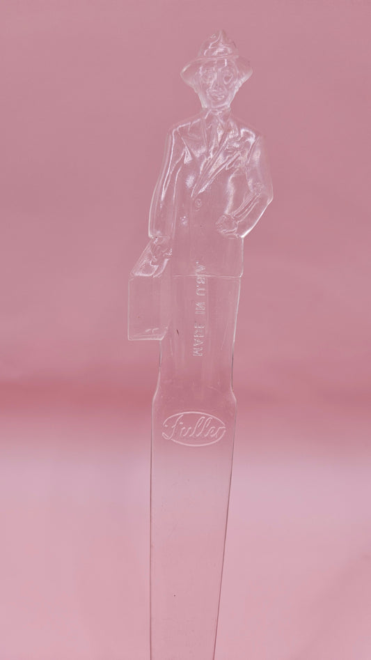 Vintage Fuller Brush Man Clear Plastic Letter Opener