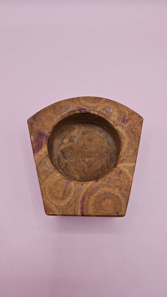 Curved Edge Onyx Candle Holder – 2.8x1.2"